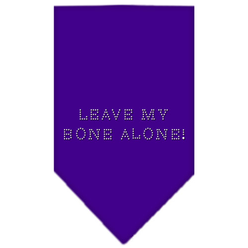 Leave My Bone Alone Rhinestone Bandana Purple Small